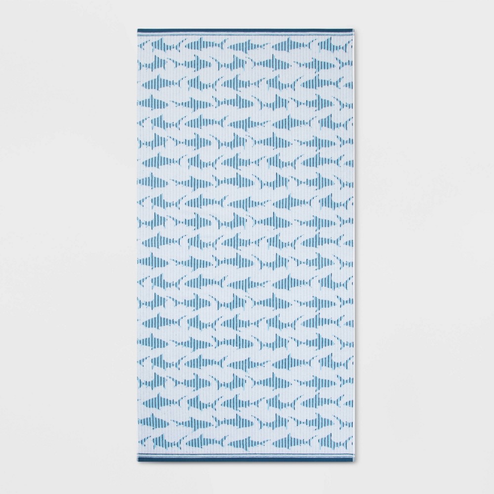 XL Jacquard Sharks Beach Towel - Sun Squad™