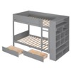 TIRAMISUBEST Twin Over Twin/Full over Full Size Bunk Bed With 2 Storage Drawers and Multi-layer Cabinet, Solid Wood Bunk Bedframe with Storage Shelves - 4 of 4