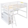 CAVINAS Twin Size Loft Bed Wooden Bed Frame with Desk, Storage Shelves, 2 Drawers and Inclined Ladder for Bedroom - 4 of 4
