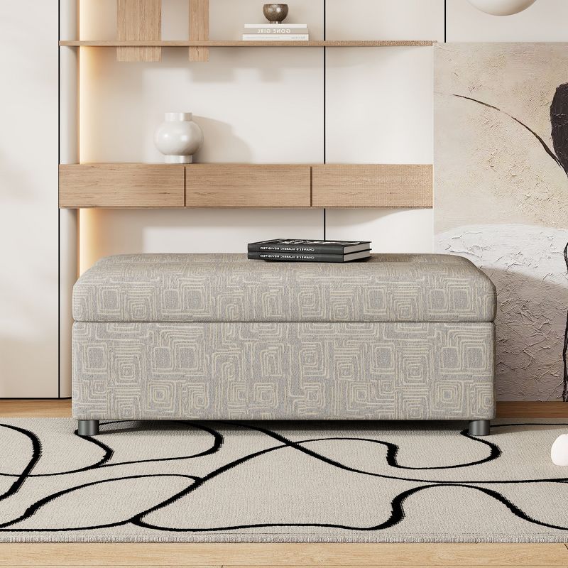 Full Size Linen Folding Ottoman Sleeper Bed with Mattress Convertible Guest Bed - ModernLuxe, 1 of 14