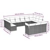 vidaXL 13 Piece Patio Sofa Set with Cushions Brown Poly Rattan - Brown and cream Without table - 3 of 4