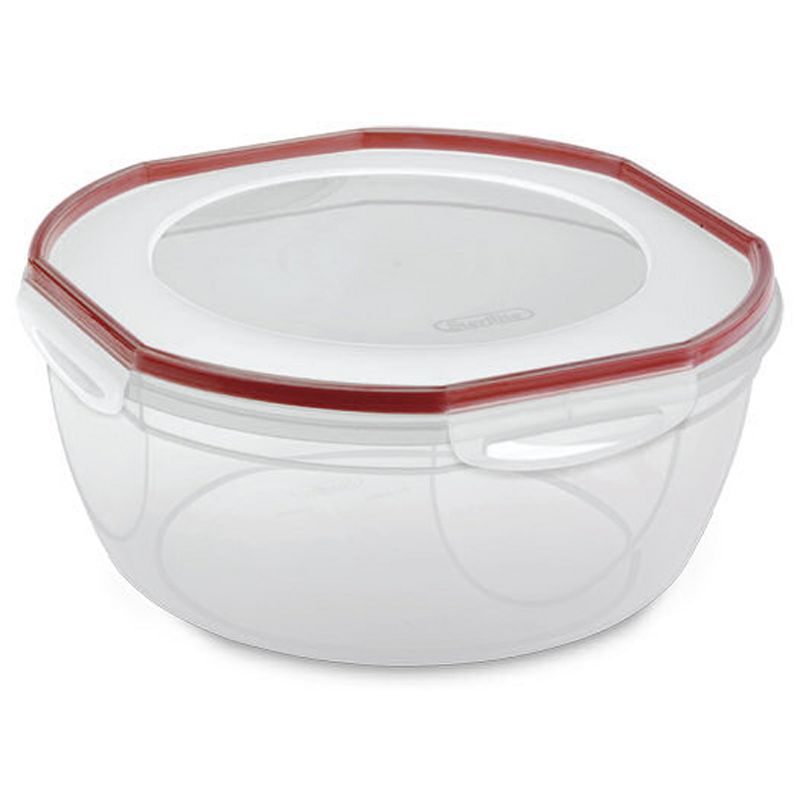 Sterilite Ultra Seal 8.10 Quart Capacity Clear Plastic Food Storage Bowl Container with 4 Point Latching Lids and Easily Stackable Design, 2 of 7