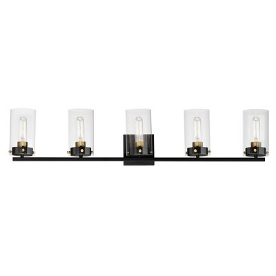 Maxim Lighting Pinn 5 - Light Vanity in  Black/Satin Brass