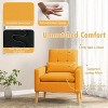 Comfy Modern Accent Chair with Lumbar Pillow and Natural Rubber Wood Legs - 4 of 4
