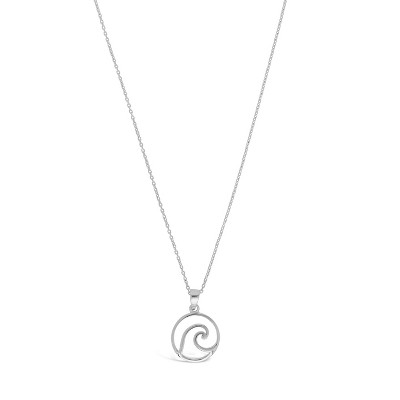 SHINE by Sterling Forever Sterling Silver Circle Wave Necklace