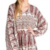 Women's Paisley V-Neck Mini Dress - Velzera - 4 of 4