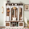 TIRAMISUBEST 5-in-1 Entryway Bench with Coat Rack, 7 Sturdy Hooks, 2 Spacious Drawers and Adjustable Shelves, 58.8'' Wide Hall Tree with Metal Handles - 4 of 4