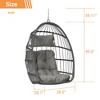 Outdoor Garden Rattan Egg Swing Chair Hanging Chair for Bedroom Living Room Balcony - 4 of 4