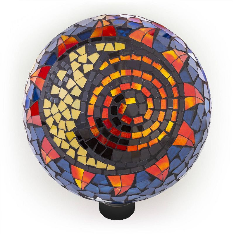 12&#34; Mosaic Glass Gazing Globe with Sun and Moon Pattern - Alpine Corporation, 5 of 12