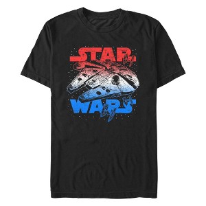 Men's Star Wars: A New Hope Patriotic Vintage Millennium Falcon T-Shirt - 1 of 4