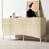 59.8" 4-Door Sideboard with Arched Groove Curved Doors, Adjustable Shelves, and Metal Legs, MDF Console Cabinet for Living Room - 2 of 4
