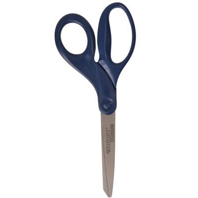 Westcott 8" Titanium Heavy-Duty Scissors Blunt Tip Navy 17509