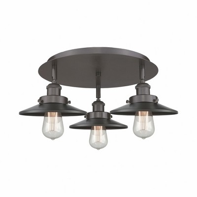 Ballston Urban - 3 Light Flush Mount In Industrial Style-5.5 Inches Tall and 19.75 Inches Wide