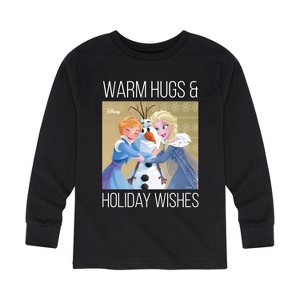 Boys' - Frozen 2 - Warm Hugs Holiday Wishes Long Sleeve Graphic T-Shirt - 1 of 4