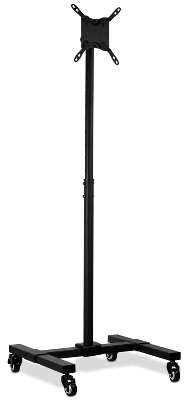 Black Adjustable Mobile TV Stand with Locking Wheels for 13"-42" Screens