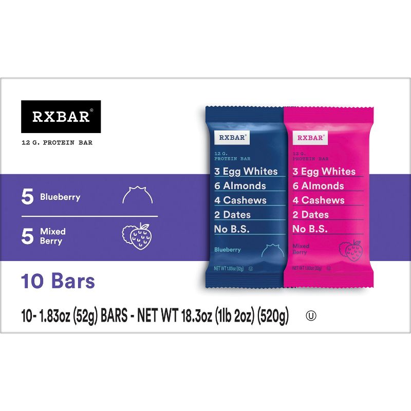 RXBAR Mixed Berry/Blueberry Protein Bars - 18.3oz/10ct, 6 of 11