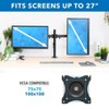 Mount-It! Dual Monitor Mount | Double Monitor Desk Stand Arm | Two Articulating Arms Fit Two Screens 17 - 27 Inch Computer | C-Clamp Base - 3 of 4
