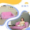 Whisen 2 in 1 Toddler Sofa Chair, Kids Couch, Convertible Sofa with Washable Cover, Lightweight Play Chair - Pink - 3 of 4