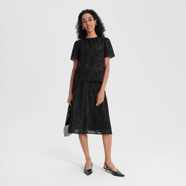 Blusa de manga corta semitransparente de jacquard para mujer - A New Day™ 3