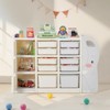 VEVOR Kids Toy Storage, 4-Tier Elephant-Shape Toy Storage Organizer with 10 Plastic Movable Bins, Kids Cubby Cabinet Made from HDPE ,Gray&Beige - 2 of 4