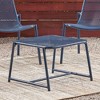 Outdoor Side Table, Patio End Table, Sled Base With T-shaped Frame, Modern Square Coffee Table - 2 of 4