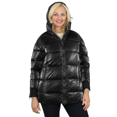 Spire By Galaxy Women's Modern Fit  Bubble Parka Jacket w/ Non Detachable Hood
