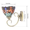 YIYIBYUS 1-Light Bronze Retro Wall Sconce with Stained Glass Shade for Hallway Bedroom - 4 of 4