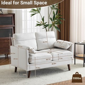 Karl Home |48.8 inchWide Suede Curved Arm Double Sofa Small Loveseat With Cushions - 1 of 4