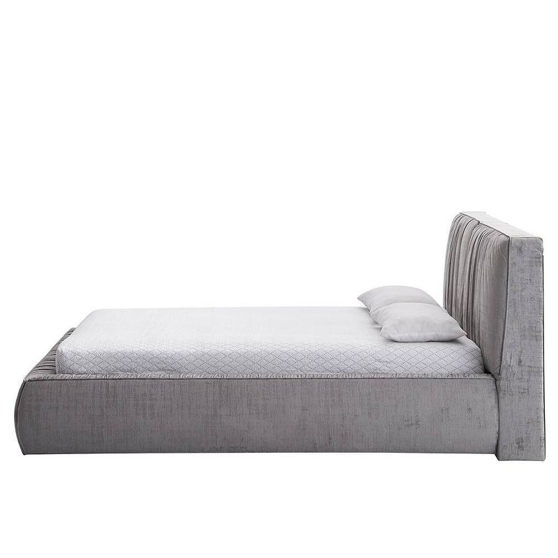 95&#34; Eastern King Bed Onfroi Bed Gray Velvet - Acme Furniture, 4 of 7