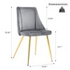 NicBex Set of 4 Dining Chair Upholstered Velvet Dining Room Furniture Side Chair with Metal Legs - 3 of 4