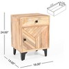 Lycvki Natural Solid Wood Nightstand - 3 of 4