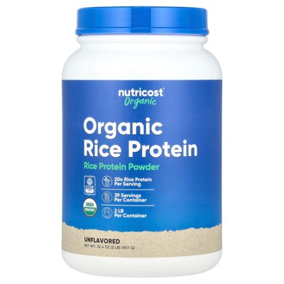 Nutricost Organic Rice Protein Powder, Unflavored, 2 lb (907 g)