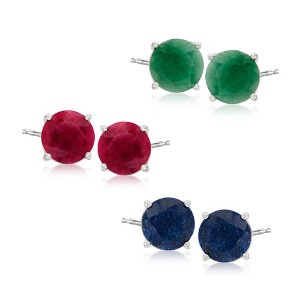 Ross-Simons 12.00 ct. t.w. Multi-Stone Jewelry Set: 3 Pairs Of Stud Earrings in Sterling Silver - 1 of 4