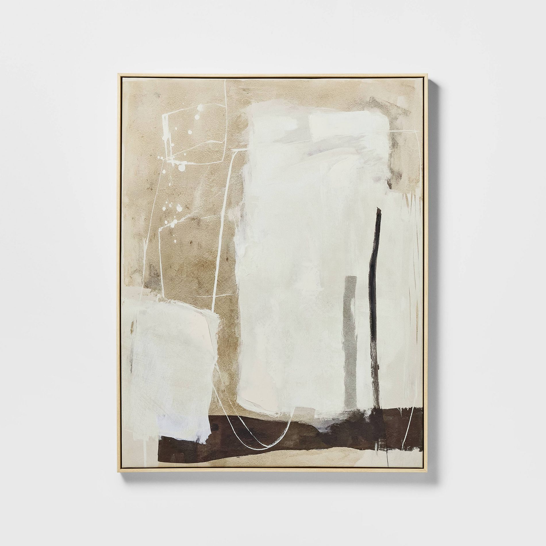Set of 2 36"x28" Earth Brown Abstract Framed Wall Art - Threshold™