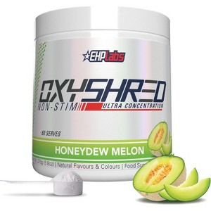 EHPlabs OxyShred Non Stimulant Pre Workout Powder & Fat Burner - Caffeine & Sugar Free Preworkout Energy Powder - Honeydew Melon, 60 Servings - 1 of 4