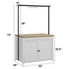 42" Heavy-Duty Kitchen Island with 1.18" Countertop, 3-Tier Shelves Multi-Functional Cart, 5 Hooks, 400Lb Capacity, Wood Bakers Rack for Small Spaces - 2 of 4