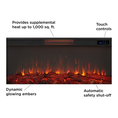 Alcott 75" White Electric Fireplace with Mantel