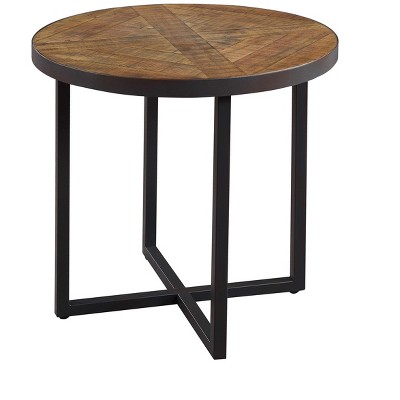 Wallace & Bay Foley End Table, 24 inch, Rustic Wood & Black
