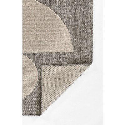 Gray Geometric Flat Woven Indoor/Outdoor Area Rug 3'11"x5'7"