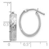 Black Bow Jewelry 4.3mm 10k White Gold Diamond Cut Oval Hoop Earrings, 21mm (13/16 Inch) - 4 of 4