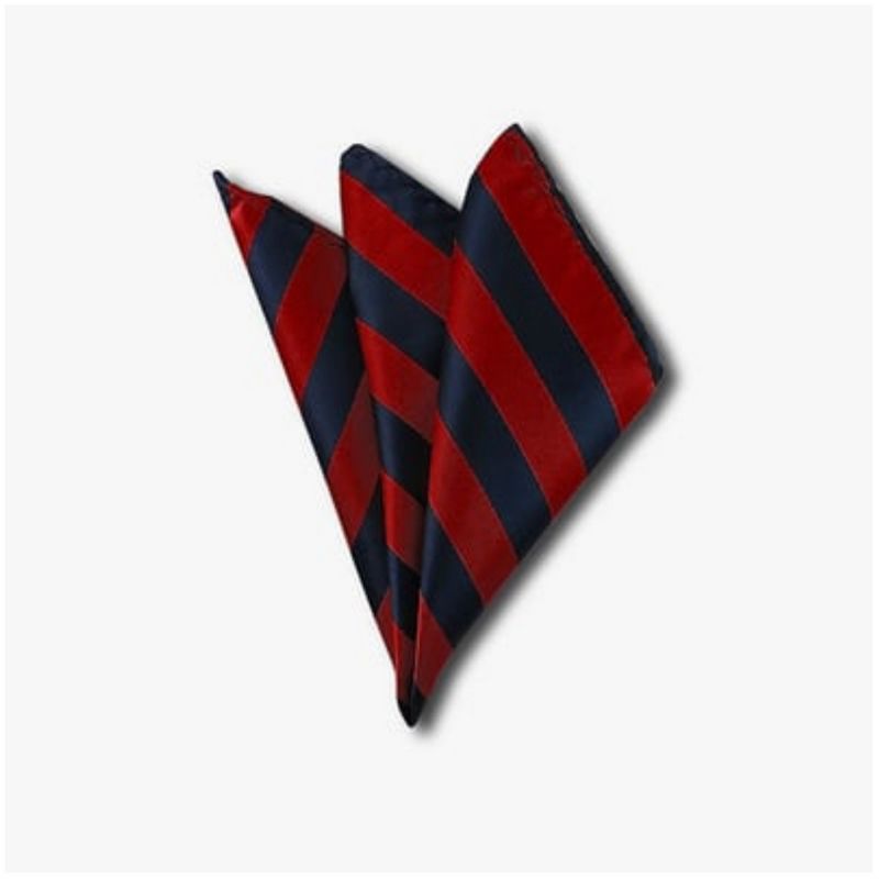 TheDapperTie - Men's College Stripes Woven 10 Inch x 10 Inch Pocket Squares Handkerchief, 1 of 2