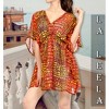 LA LEELA Women's Beachwear Swimsuit Coverups for Women Summer Swim Beach Cover Ups for Swimwear Women Bathing Suit Short Dresses 1X-2X Orange,Abstract - image 2 of 4