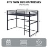 Hotraffy Metal Loft Bed, with Safety Guard Rails & Flat Ladder - 3 of 4