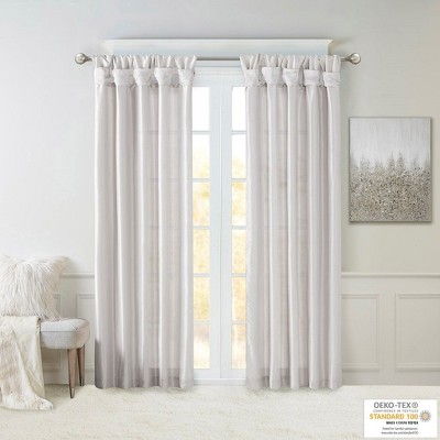 PAGED Faux Silk Blackout Curtains for Bedroom,Window Curtain Panel with Twisted Tab Top,Lined,Curtains for Living Room,Machine Washable