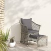 vidaXL 2 Piece Patio Lounge Set with Cushions Poly Rattan - Gray - 2 of 4