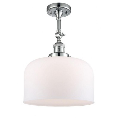 Bell - 1 Light Semi-Flush Mount In Industrial Style-16 Inches Tall and 12 Inches Wide