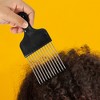 Unique Bargains Metal African Hair Picks Comb 5.83"x2.83" Black 1 Pc - 3 of 4