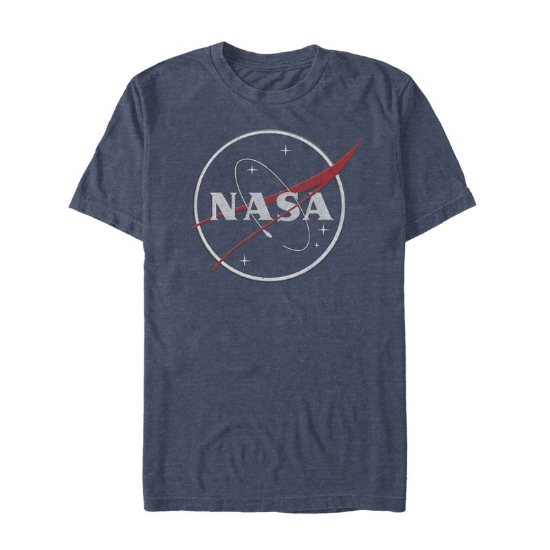 Men's NASA Sleek Glitter Logo T-Shirt, 1 of 4