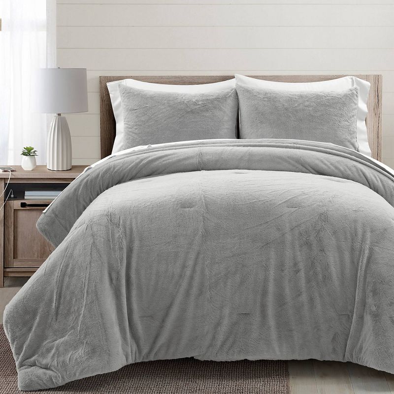 Lush Décor Modern Ultra Soft Faux Fur Light Weight All Season Comforter Bedding Set , 1 of 9