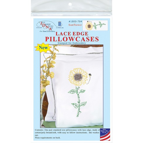 Download Jack Dempsey Stamped Pillowcases W White Lace Edge 2 Pkg Sunflower Target